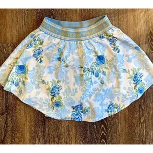 LoveShackFancy Balbino Floral Logo-Banded Skort Sz Small